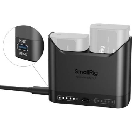 SmallRig 5492 - dwukanałowa ładowarka do akumulatorów Panasonic DMW-BLK2 (USB-C PD 22.5W)